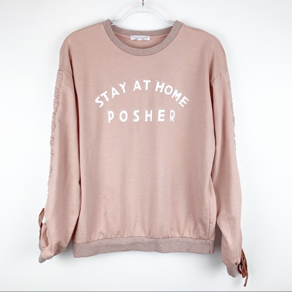 Stay at Home Posher Scrunch Sleeve Sweatshirt
